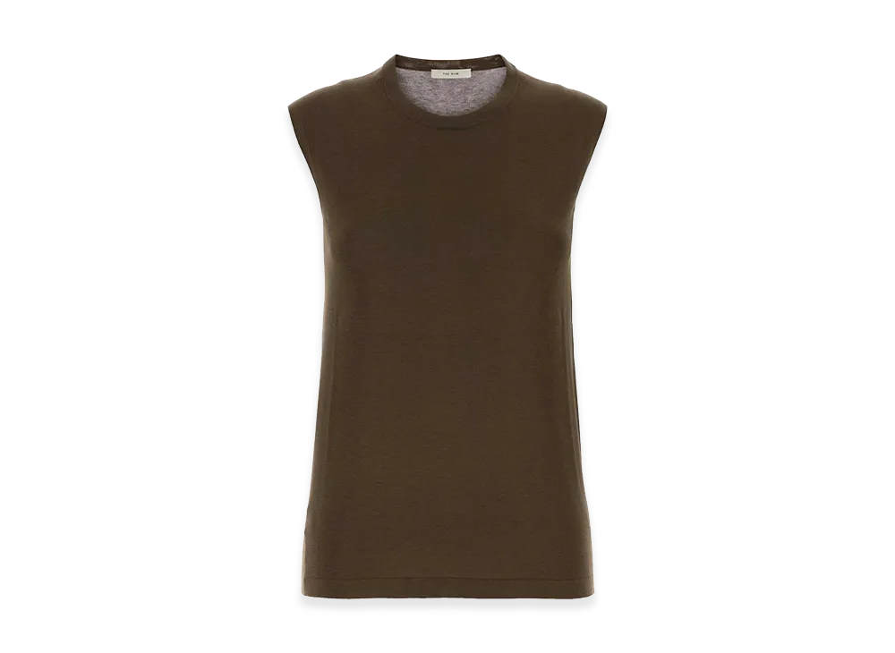 The Row Women's Silk Omima Tank Top "Brown/Mud"