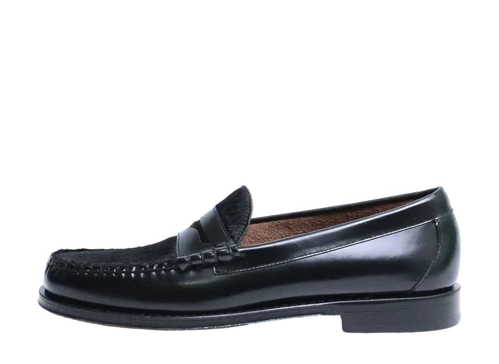 G.H.BASS Loafer Larson Exotic Mix High Shine Leather & Hide "Black" 11088