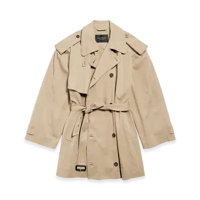 BALENCIAGA Cropped Light Trench "Beige"
