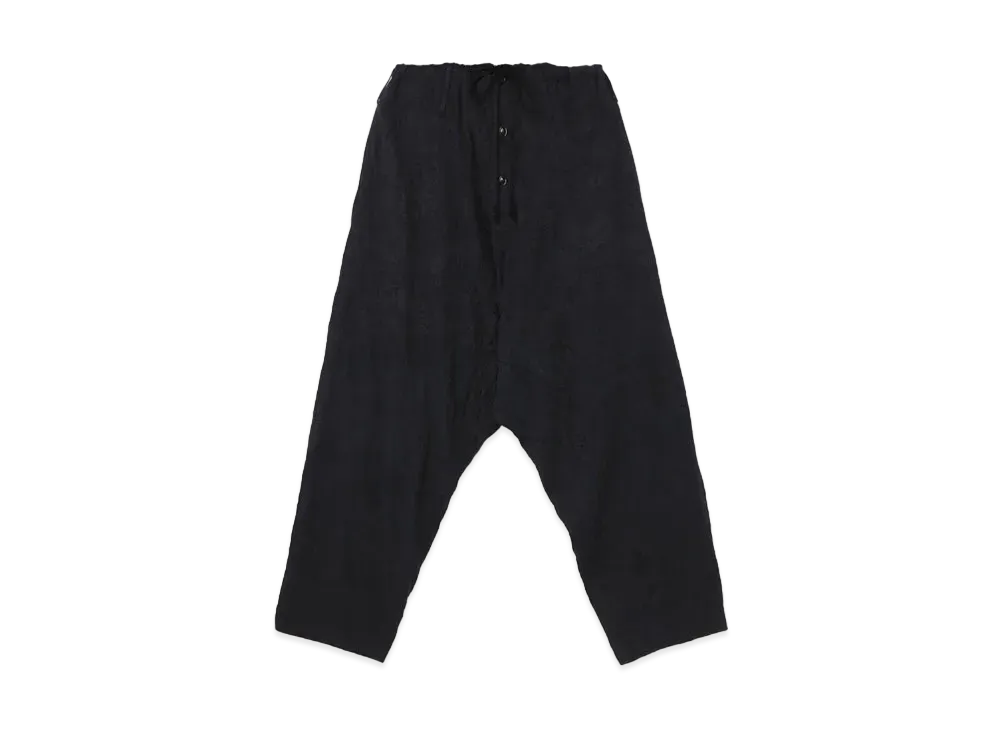 Yohji Yamamoto Y's PLAIN STITCH WRINKLE Y's STITCH SAROUEL PANTS "Black"