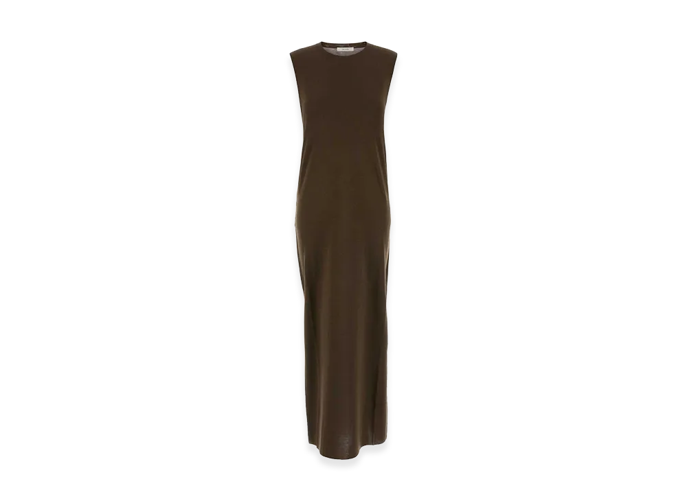 The Row Women's Stretch Silk Blend Oiva Dress "Brown/Mud"