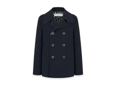 Dior Women's Peacoat Double Sided Wool Oblique Interior "Navy Blue"