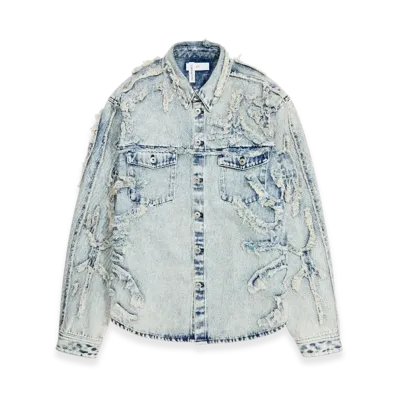 H&M x Glenn Martens Vintage-Like Denim Shirt "Light Denim Blue"
