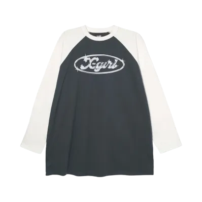 X-Girl Metal Logo B/B Big Tee Dress "Charcoal"