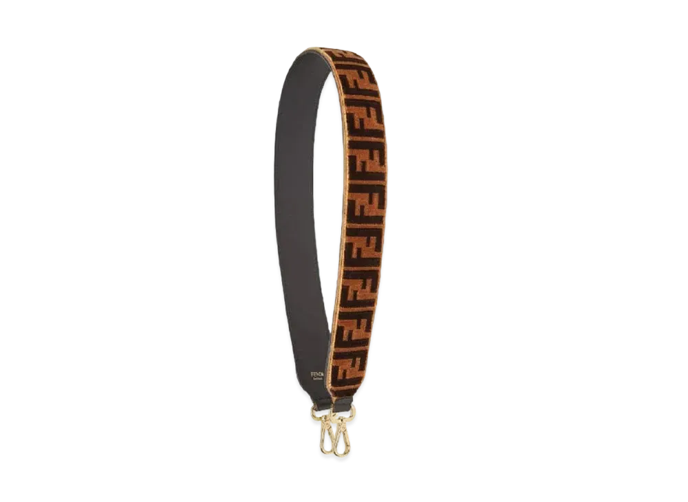 FENDI Strap You Leather Shoulder Strap "Brown"