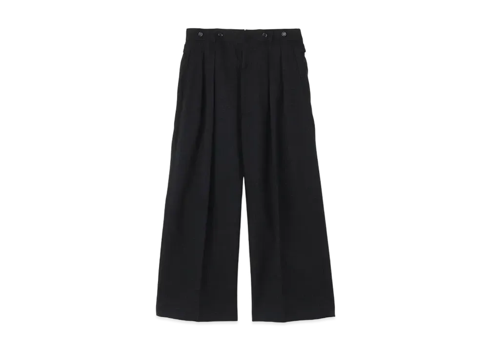 Yohji Yamamoto Y's WOOLY KERSEY STRETCH STRAIGHT PANTS "Black"