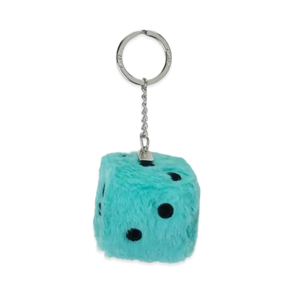 Stussy Fuzzy Dice Keychain "Teal"