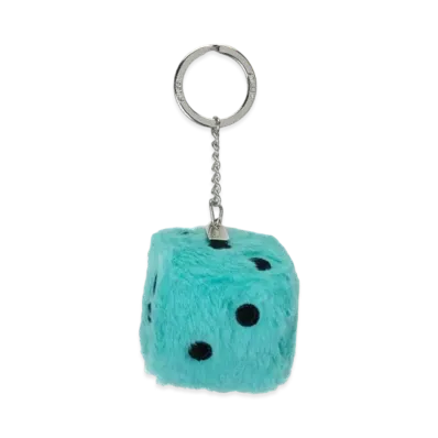 Stussy Fuzzy Dice Keychain "Teal"