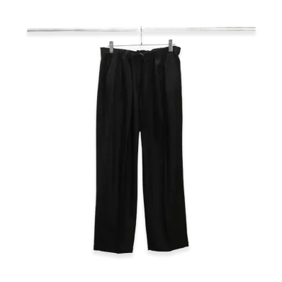 ANCELLM Backsatin Beltless Slacks "Black"