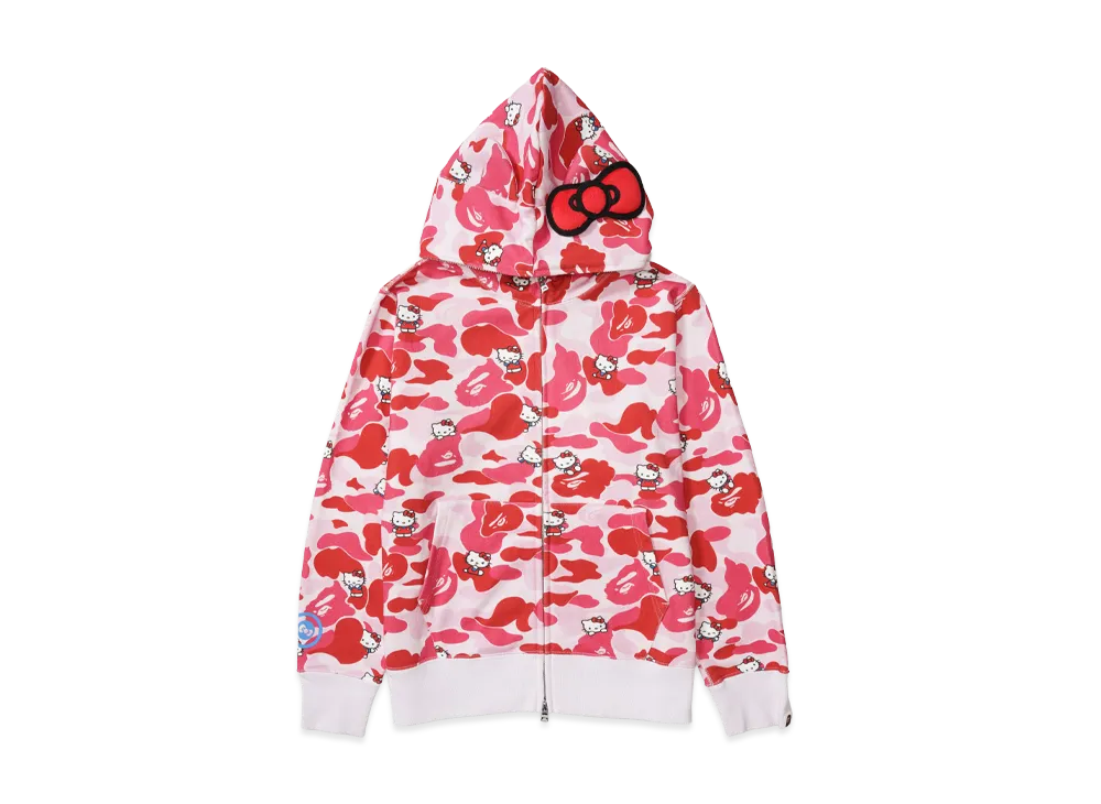 A BATHING APE x Hello Kitty Ladies Camo Full Zip Hoodie "Pink"