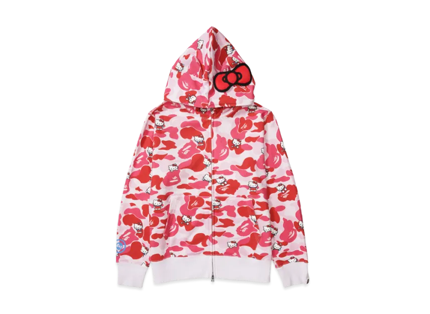 A BATHING APE x Hello Kitty Ladies Camo Full Zip Hoodie A BATHING APE x Hello Kitty Ladies Camo Full Zip Hoodie