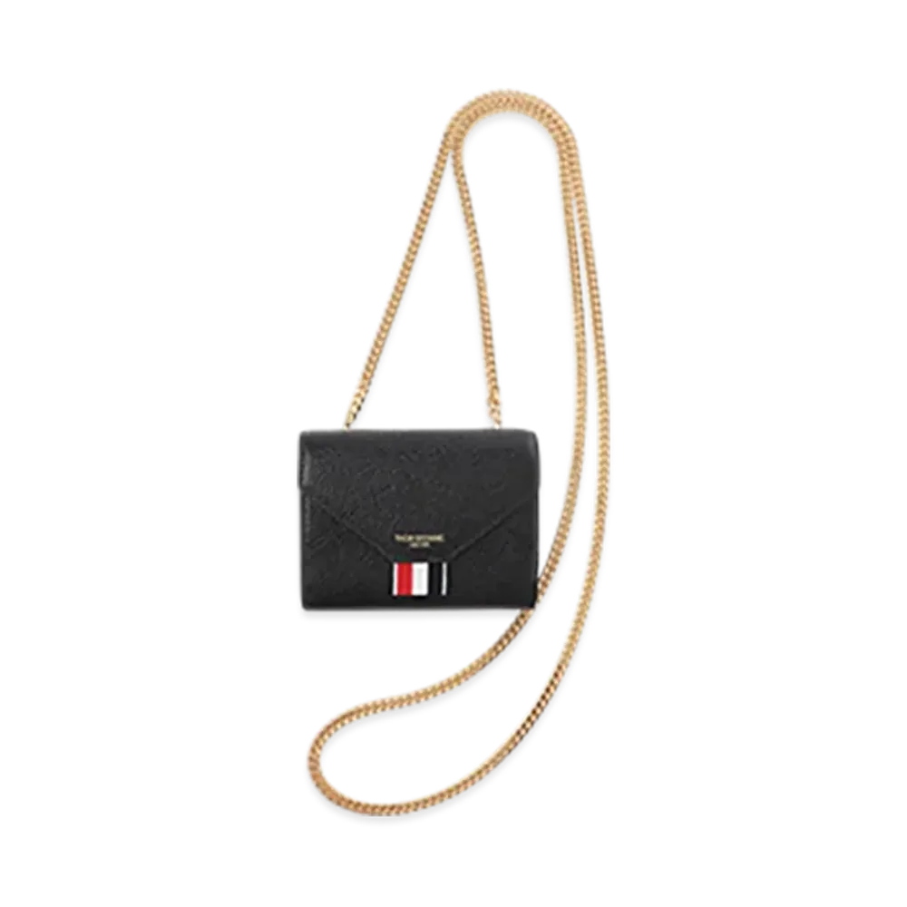 THOM BROWNE Pebbled Short Envelope Wallet "Black"
