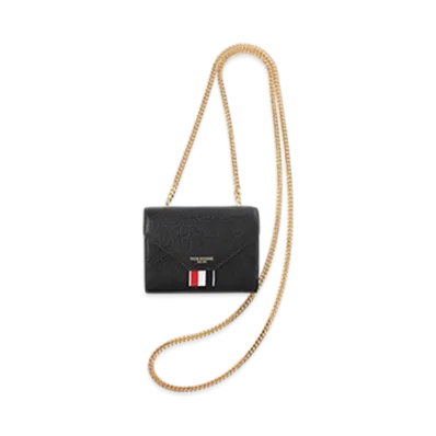THOM BROWNE Pebbled Short Envelope Wallet "Black"