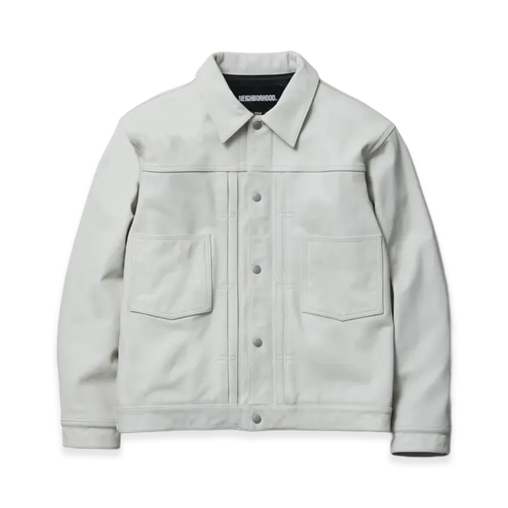 NEIGHBORHOOD Leather Type-2 Jacket "White"