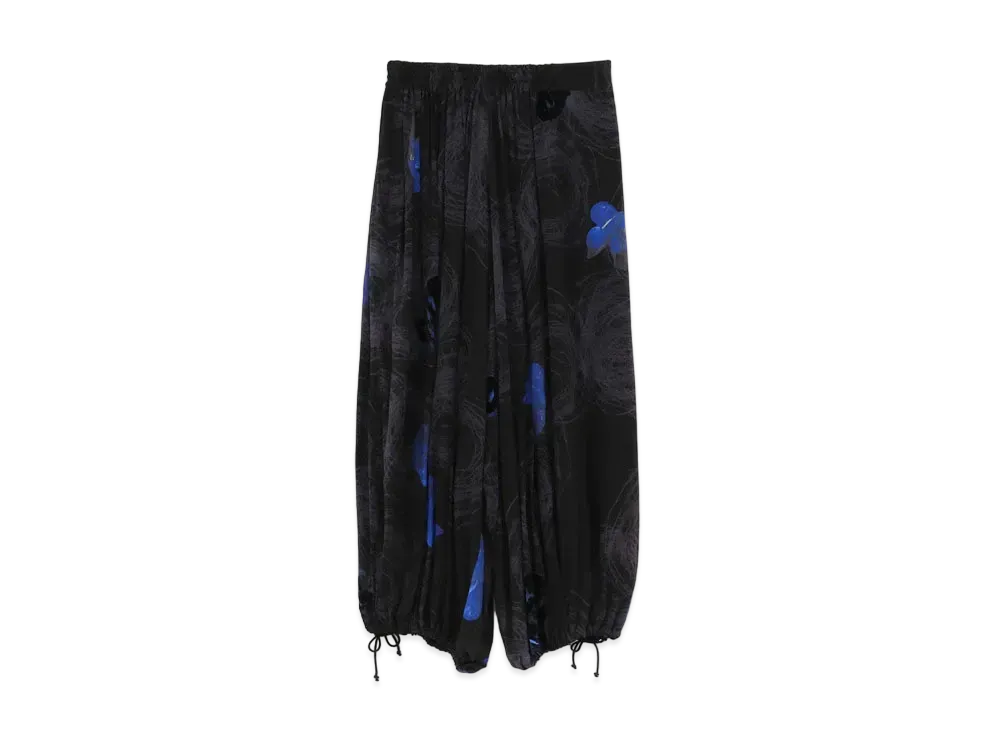 Yohji Yamamoto Y's LES ARTS GRAPHIQUES Ry/LAWN WIRE PRINT BLUE BALLOON PANTS "Blue"