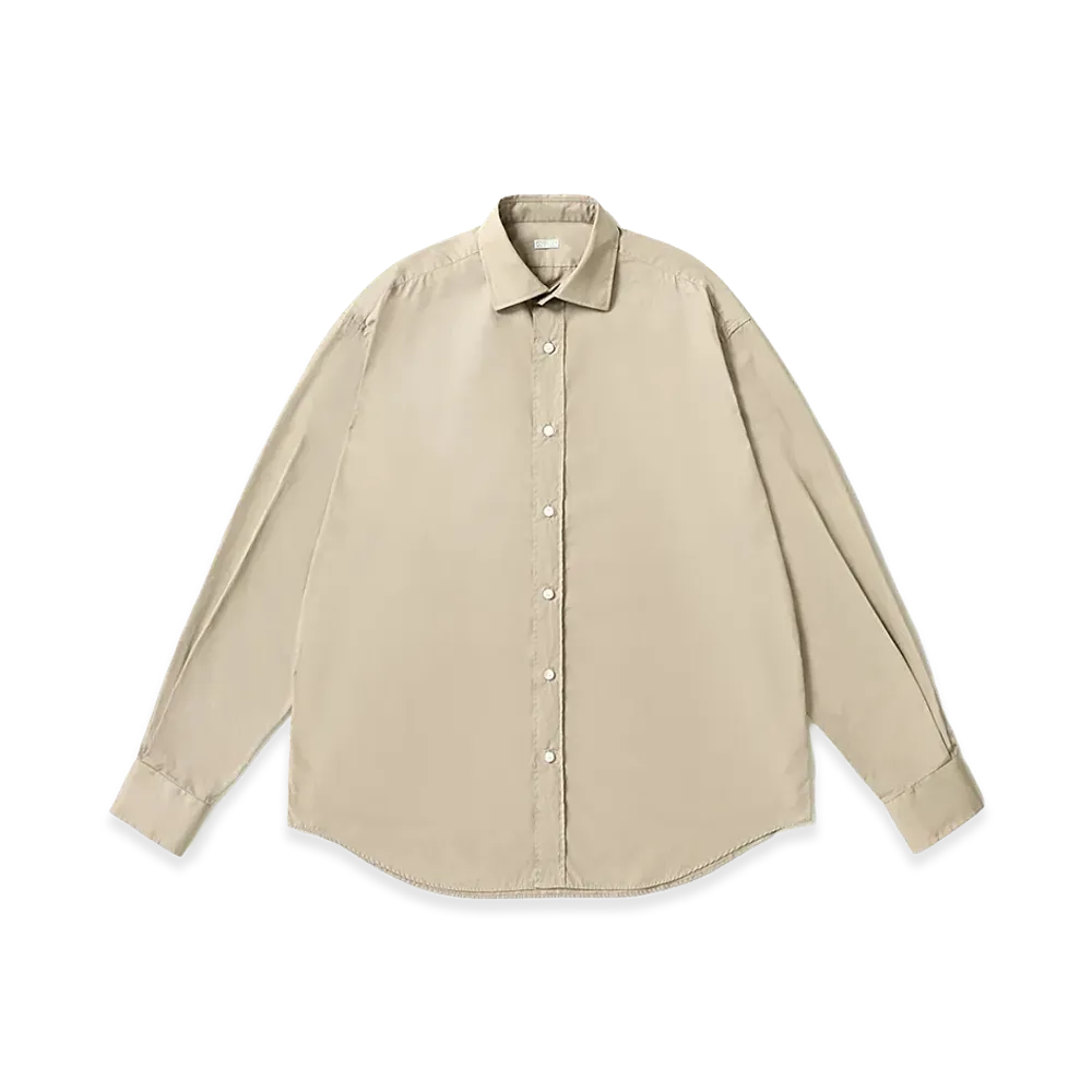 A.PRESSE Spread Collar Shirt "Beige"