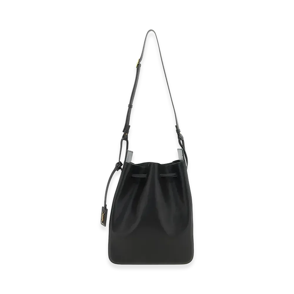 Saint Laurent Women's Large Leather Bucket Bag "Green"