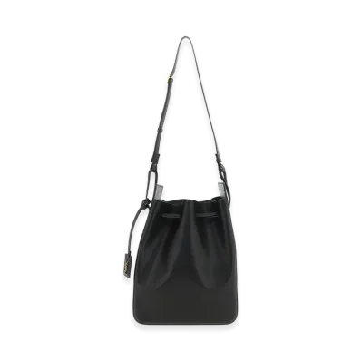 Saint Laurent Women's Large Leather Bucket Bag "Green"