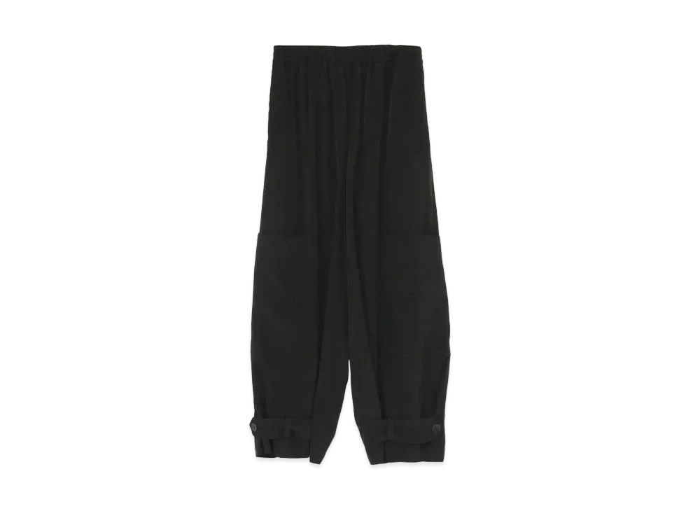 Yohji Yamamoto Y's TRIACETATE POLYESTER TUSSAH POCKET PANTS "Black"