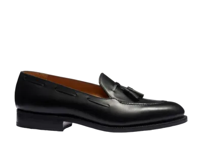 J.M.Weston Tassel Loafer #173 D Box Calf "Black" 111810117310 Single Leather Sole