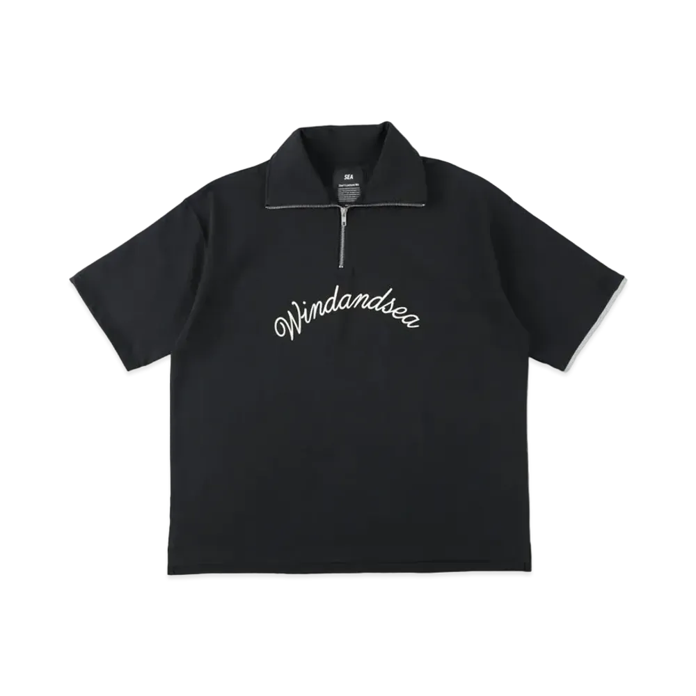 WIND AND SEA WDS Half-Zip Polo Cut-Sewn "Black"