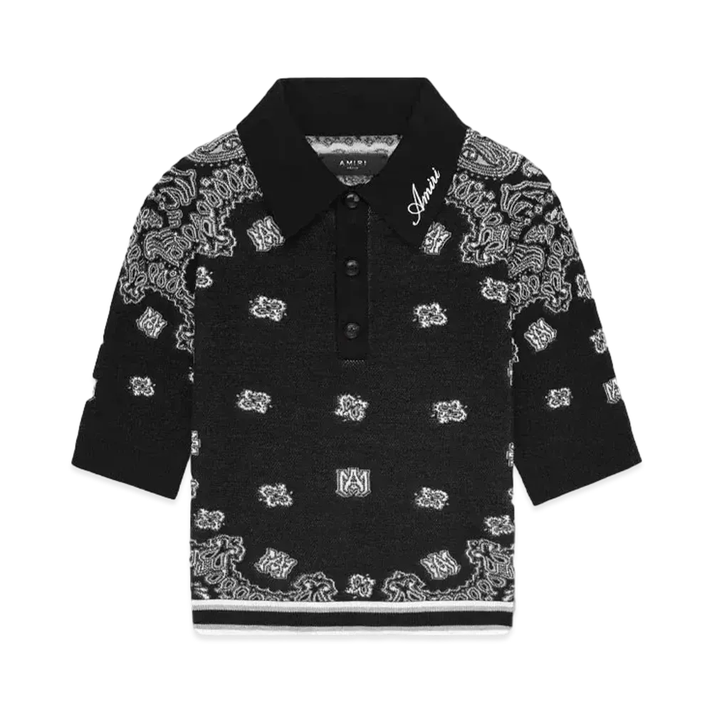 AMIRI Women's Bandana Polo "Black"