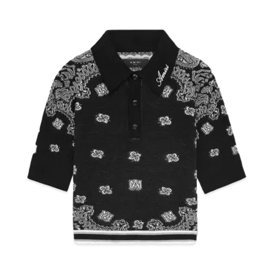 AMIRI Women's Bandana Polo "Black"