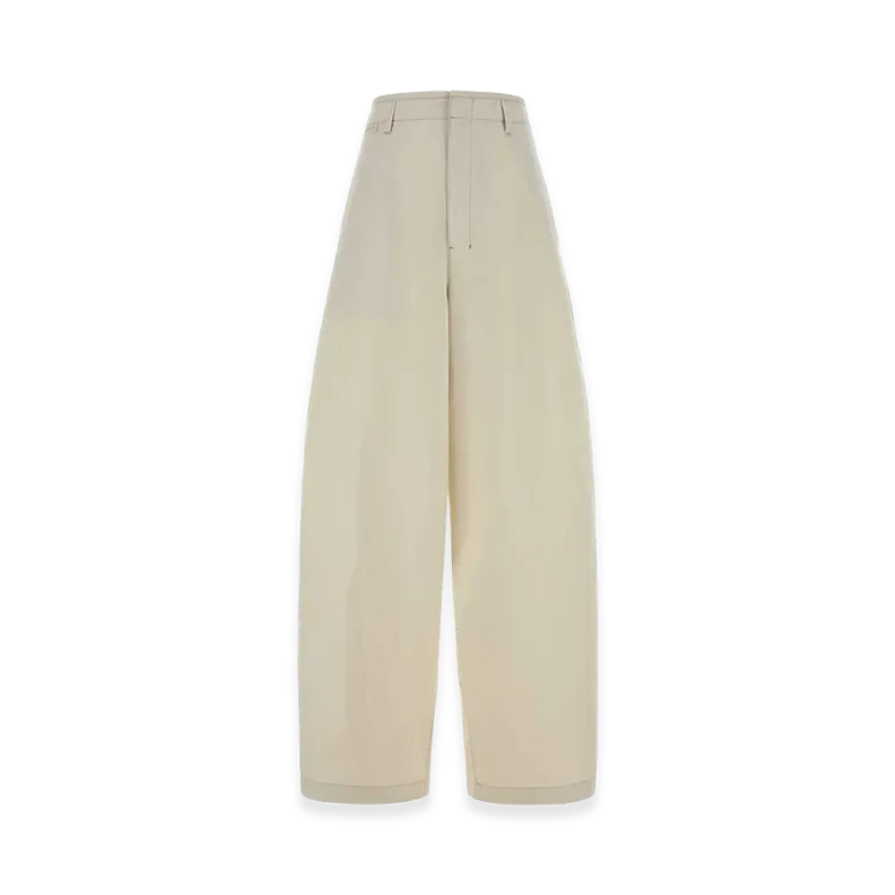 LEMAIRE Women's Cotton Wide-Leg Pant "Ivory/White"