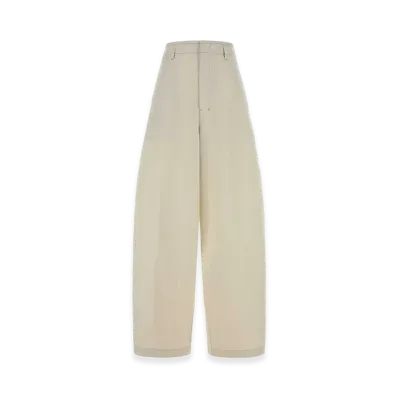 LEMAIRE Women's Cotton Wide-Leg Pant "Ivory/White"