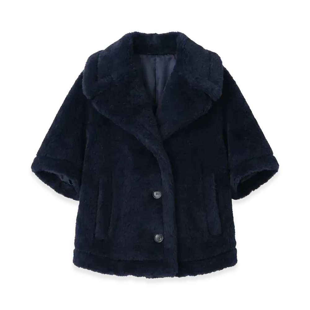 Max Mara Women's Corvino1 Teddy Bear Poncho "Ultramarine"