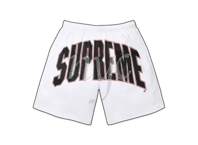 Supreme Rhinestone Mesh Short "White"