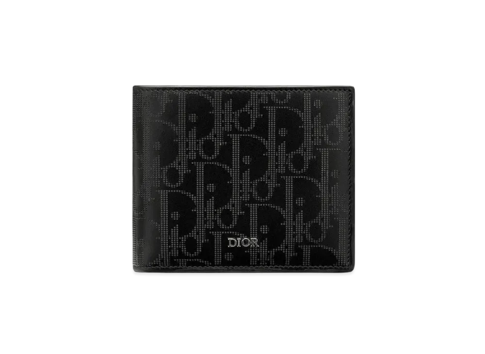 Dior Wallet Dior Oblique Galaxy Leather With Coin Case "Black"