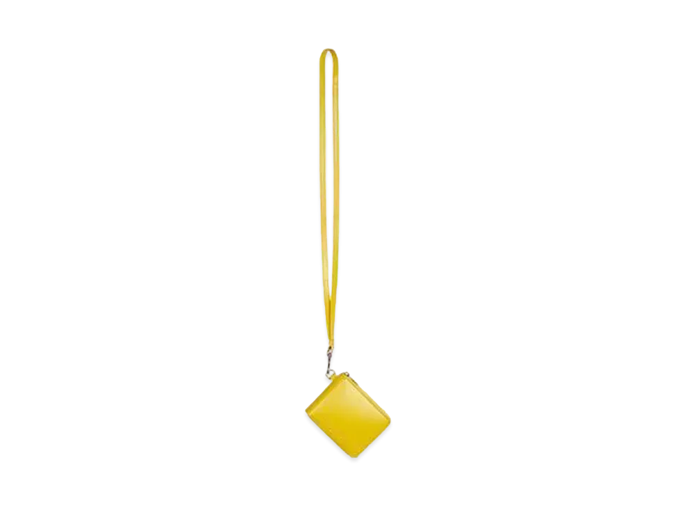 BALENCIAGA Essential Small Wallet With Strap In Shiny Box Calfskin With Contrasted Lining "Yellow"