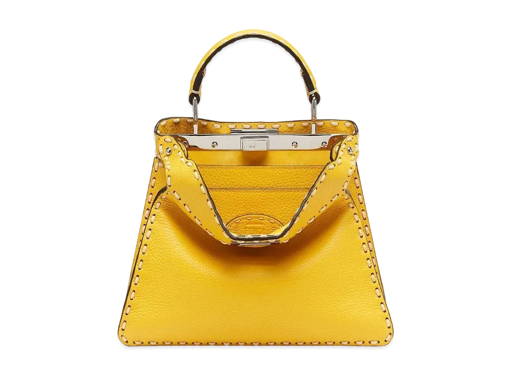FENDI Peekaboo Iseeu Small Full Grain Leather Bag "Yellow"