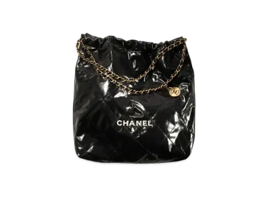 CHANEL 22 Large Hand Bag Shiny Calfskin "Black"