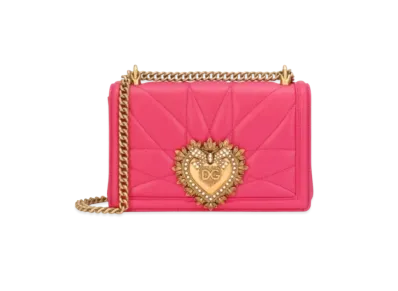 Dolce&Gabbana Devotion Crossbody Bag Medium Matrasse Nappa "Fuchsia"