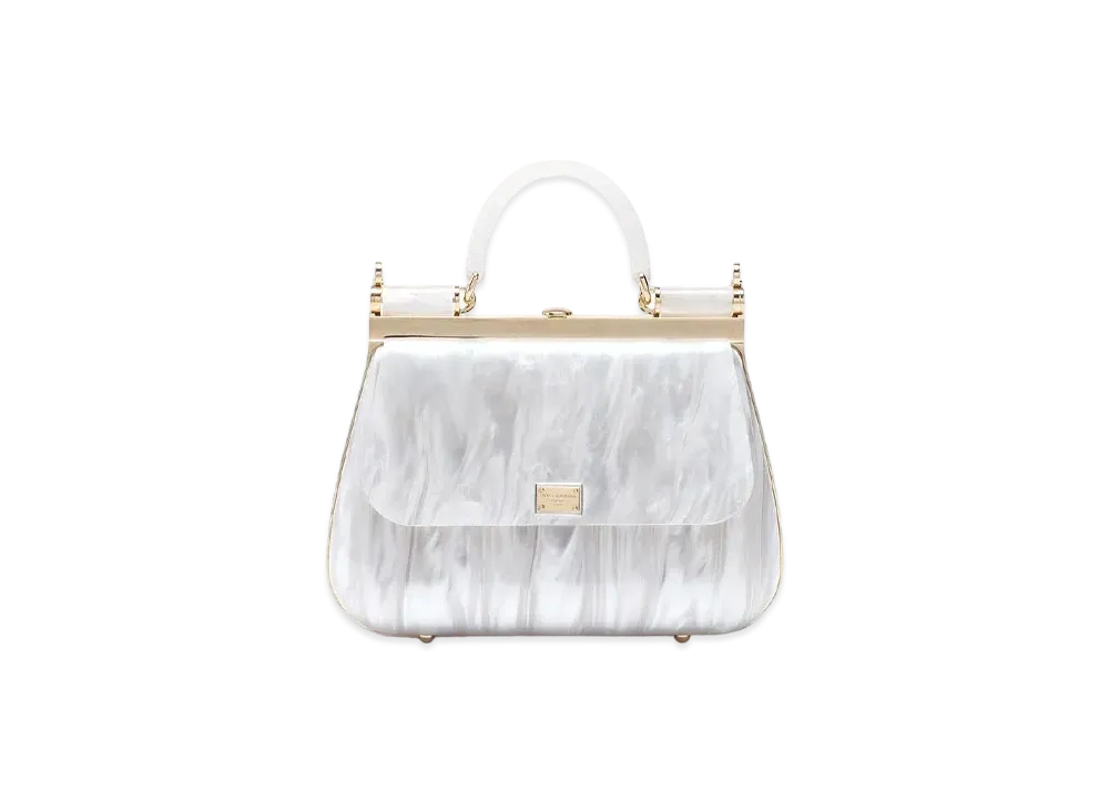 DOLCE&amp;GABBANA ドルチェアンドガッバーナ ホワイト 白 オレンジ シルバー金具 レザー ショルダーバッグ ハンドバッグ レディース 401316 【中古】 DOLCE&GABBANA - DOLCE&GABBANA(ドルチェアンドガッバーナ) ショルダー