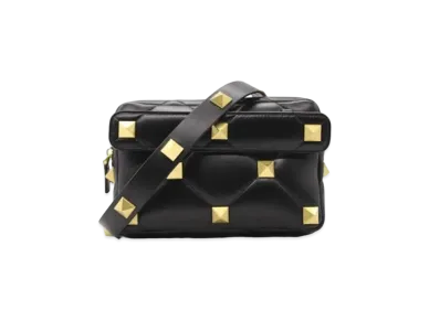 Valentino Roman Studs Nappa Leather Crossbody Bag "Black"