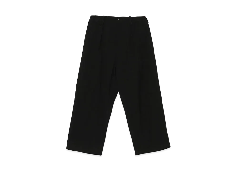 Yohji Yamamoto Y's INTERWEAVE TWILL FRONT TUCK PANTS "Black"