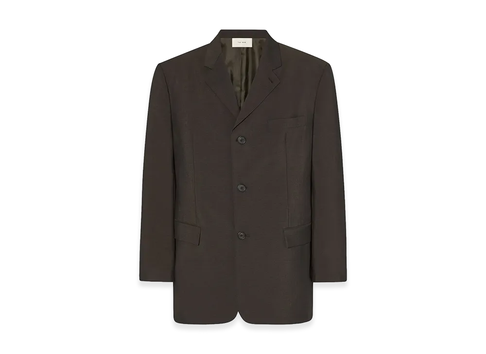 The Row Sabriel Virgin Wool and Mohair Jacket "Dark Brown"