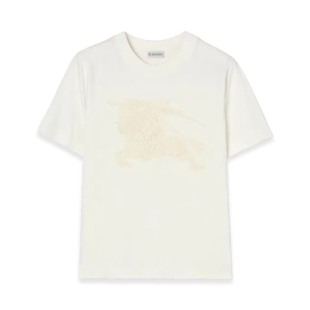 Burberry Women's EKD Cotton Tee "Chalk White"