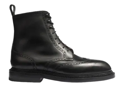 J.M.Weston Leonard Lace-Up Boots #291 D Smooth Calf "Black"1123FLZ2914R Triple Sole