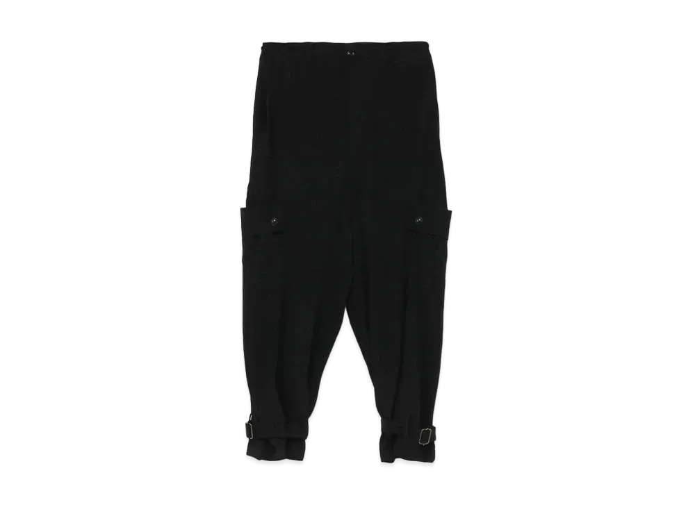 Yohji Yamamoto Y's DE CHINE CUT OUT POCKET PANTS "Black"