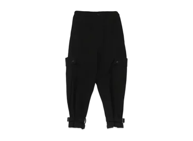 Yohji Yamamoto Y's INTERWEAVE TWILL CUT OUT POCKET PANTS "Black"