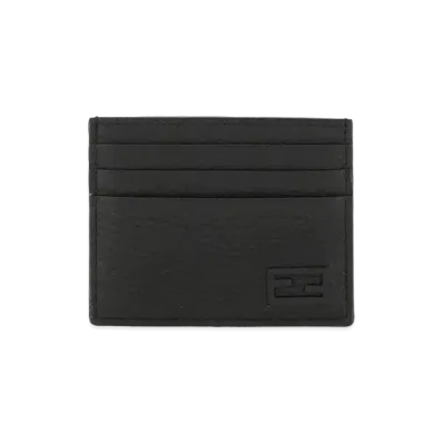 FENDI Card Case Leather Card Case "Black"