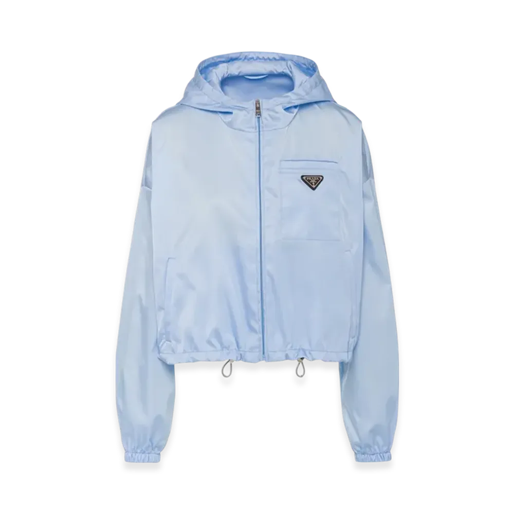 PRADA Women's Light Re-Nylon Cropped Jacket "Celeste"