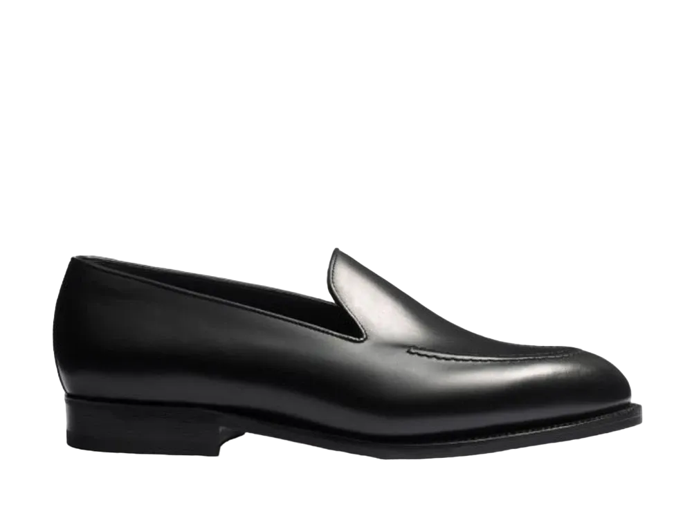 J.M.Weston Menton Loafer #161 Smooth Calf "Black" 1128FRF1617R Single Leather Sole