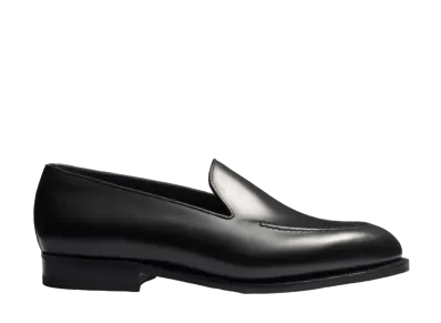 J.M.Weston Menton Loafer #161 Smooth Calf "Black" 1128FRF1617R Single Leather Sole
