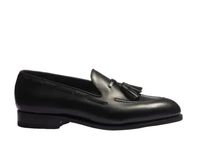 J.M.Weston Menton Tassel Loafer #162 Box Calf "Black" 1128GAA1627F Single Leather Sole