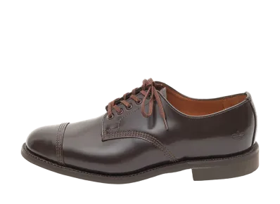 SANDERS Military Derby Shoe 266 Polished Leather "Ebony Brown" 1128TD